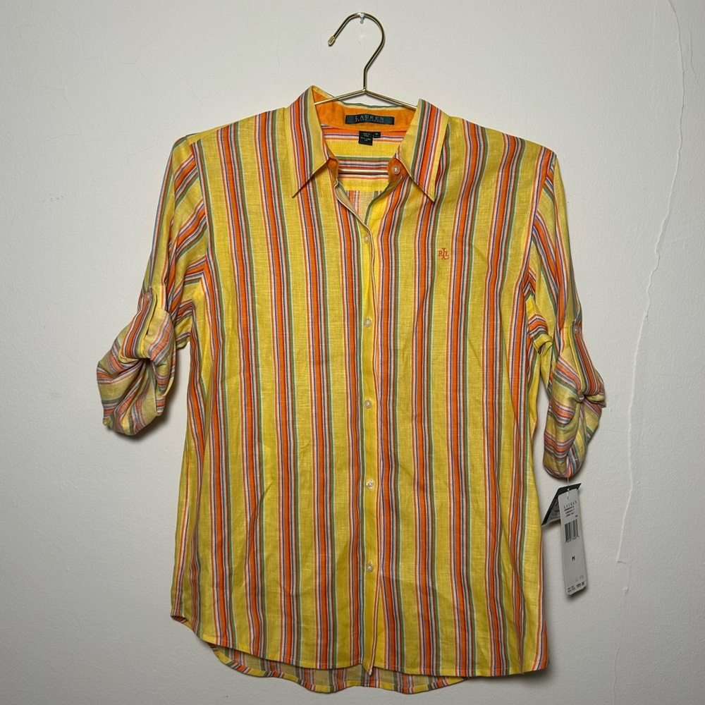 Ralph Lauren Yellow Striped Casual Shirt